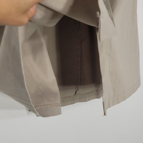 Remo Womens Tan Cotton Blend Front Pockets Button Down A-Line Causal Skirt Sz 14 - Picture 2 of 9